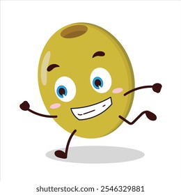 cute rush running expression of olive character