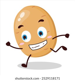 cute rush running expression of potato cartoon character