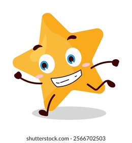 cute rush running expression of star cartoon character
