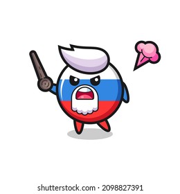 cute russia flag badge grandpa is getting angry , cute style design for t shirt, sticker, logo element