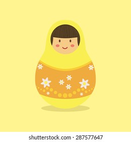 Cute Russian Doll Yellow