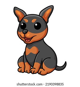 Cute Russian toy dog cartoon sitting