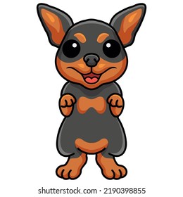 Cute Russian toy dog cartoon standing