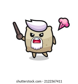 cute sack grandpa is getting angry , cute style design for t shirt, sticker, logo element