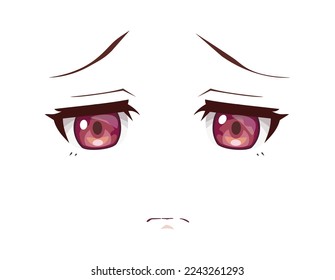 Cute sad anime girl face Expression