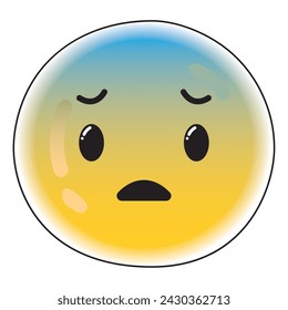 Cute sad emoji icon Vector illustration