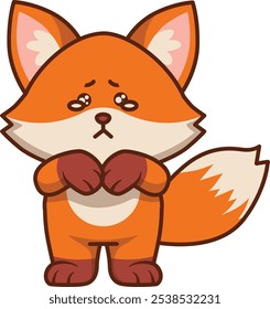 Ilustração de pé de raposa triste bonito