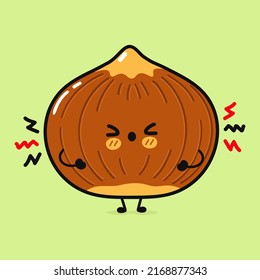 Cute Sad Hazelnut Character Vector Hand Stock Vector (Royalty Free ...