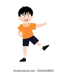 Cute sad kids cartoon illustration gesture