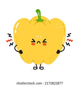 Cute Sad Pepper Character Vector Hand Stock Vector (Royalty Free ...