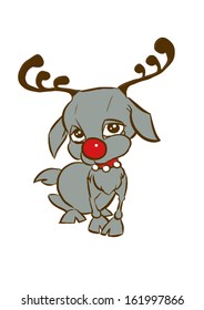 Cute sad reindeer
