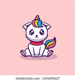 Cute Sad Unicorn Icon Vector Illustration