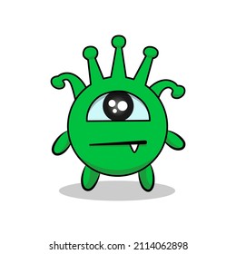 Cute sad virus covid 19