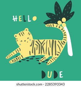 Cute Safari Tiere Löwe Tiger Elefant Krokodile Leopard Giraffe Grafik Design-Design für Kinder Markt als Vektorgrafik
