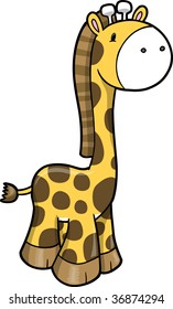 Cute Safari giraffe Vector Illustration