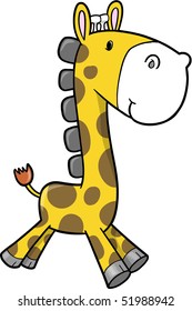 Cute Safari Giraffe Vector Illustration
