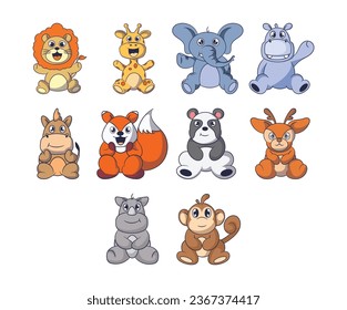 Cute safari jungle animal vector illustration, Cute Animal Character