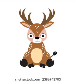 Cute Safari Jungle zoo Animal Elements panda pet postcard poster print textile mascot kindergarten childcare fabric vector clipart art kids baby school adorable fox deer dog design character drawing