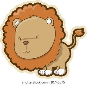 Cute Safari Lion Vector Illustration