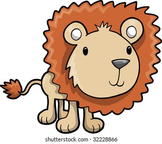 Cute Safari Lion Vector Illustration