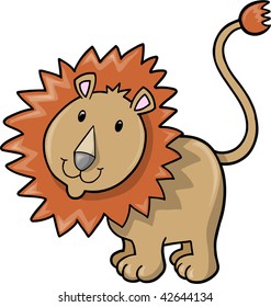 Cute Safari Lion Vector Illustration