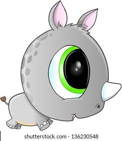 Cute Safari Rhino Vector Art