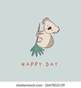 Cute safari and tropical animals tee design for kids market as vector