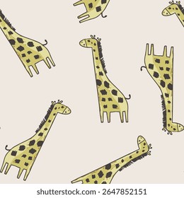 Cute safari and tropical animals tee design for kids market as vector