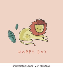 Cute safari and tropical animals tee design for kids market as vector