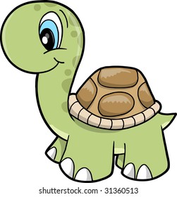 Cute Safari turtle Vector Illustration