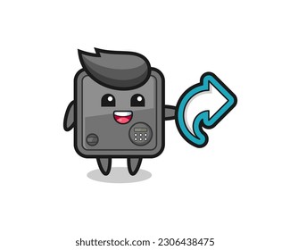 cute safe box hold social media share symbol , cute style design for t shirt, sticker, logo element