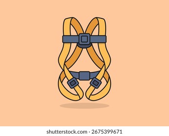 Arnés de seguridad lindo - Ilustración de dibujos animados de Vector plano.