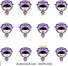 The cute Sagittarius Zodiac mascot is full of expression. Suitable for use as a sticker or something else