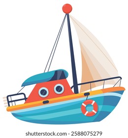 Cute Sailing Boat Scandinavian Nursery Art Clipart