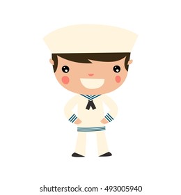 cute sailor boy vector character.