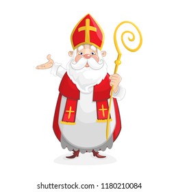 Cute Saint Nicholas cartoon character