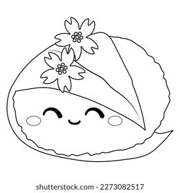 cute sakura mochi coloring book