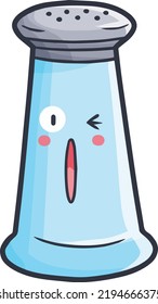 Cute salt bottle cartoon character