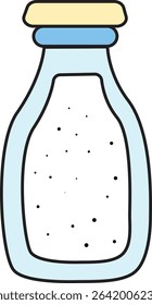 Cute Salt Bottle Vector Illustration in Flat Cartoon Style, Ideal for Cooking Icon Design, Kitchen Decor, and Food Packaging Elements