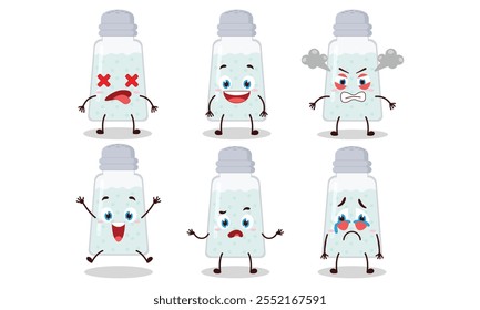 cute salt cartoon with many expressions design illustration