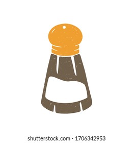 Cute salt shaker isolated on a transparent background. Vector shabby hand drawn illustration