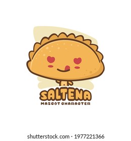 cute saltena cake mascot. suitable for use as logos, stickers, cards, menu displays etc.