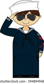 Cute Saluting Navy Sailor