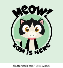 Cute Sam Cat Cat Lovers Pet Stock Vector (Royalty Free) 2191178627 ...