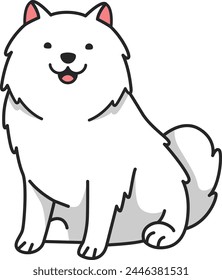 Cute Samoyed dog cartoon illustration