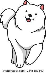 Cute Samoyed dog cartoon illustration