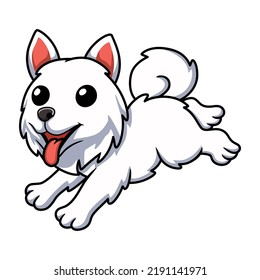 Cute samoyed dog cartoon running