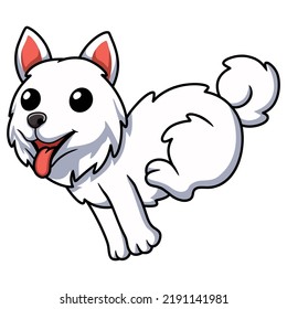 Cute samoyed dog cartoon running