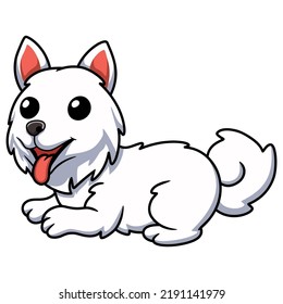 Cute samoyed dog cartoon sitting