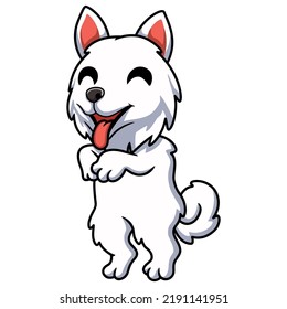Cute samoyed dog cartoon standing